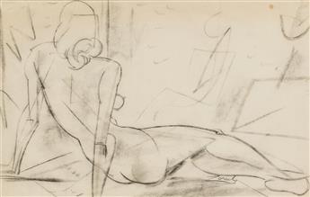 WILLIAM ZORACH Reclining Female Nude.